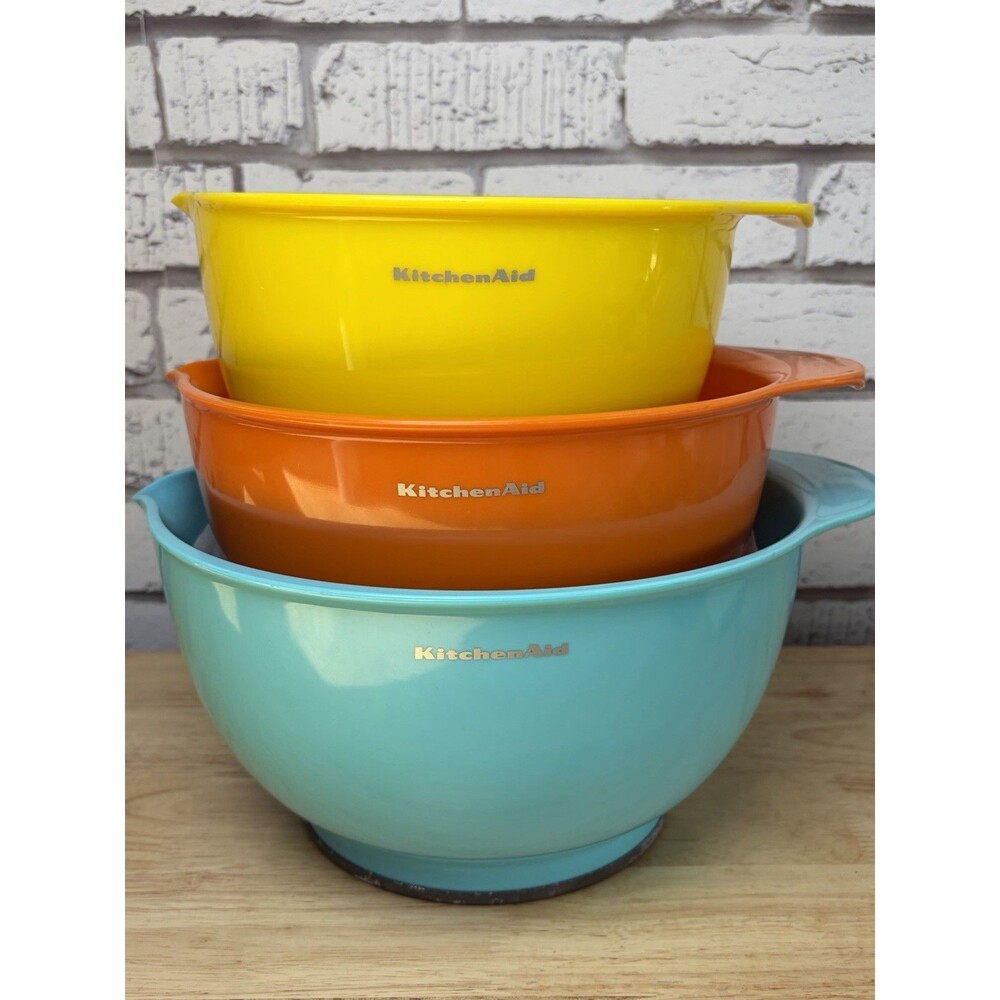 KitchenAid Mixing Bowl Set 2.5 3.5 4.5 Qt Nesting Pour Spout Non-Slip New